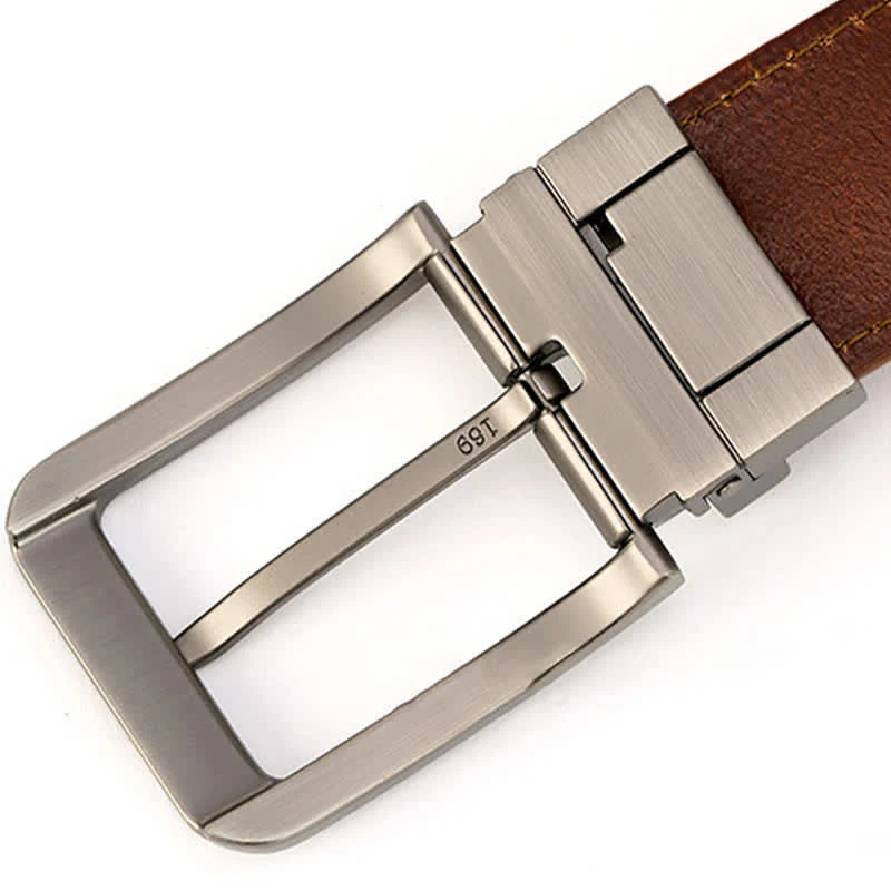 Men's Simple Capable Sewing Detailed Leather Belt - Image 3