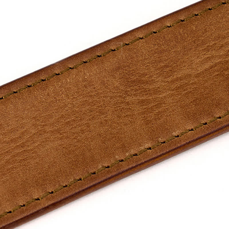 Men's Simple Capable Sewing Detailed Leather Belt - Image 4