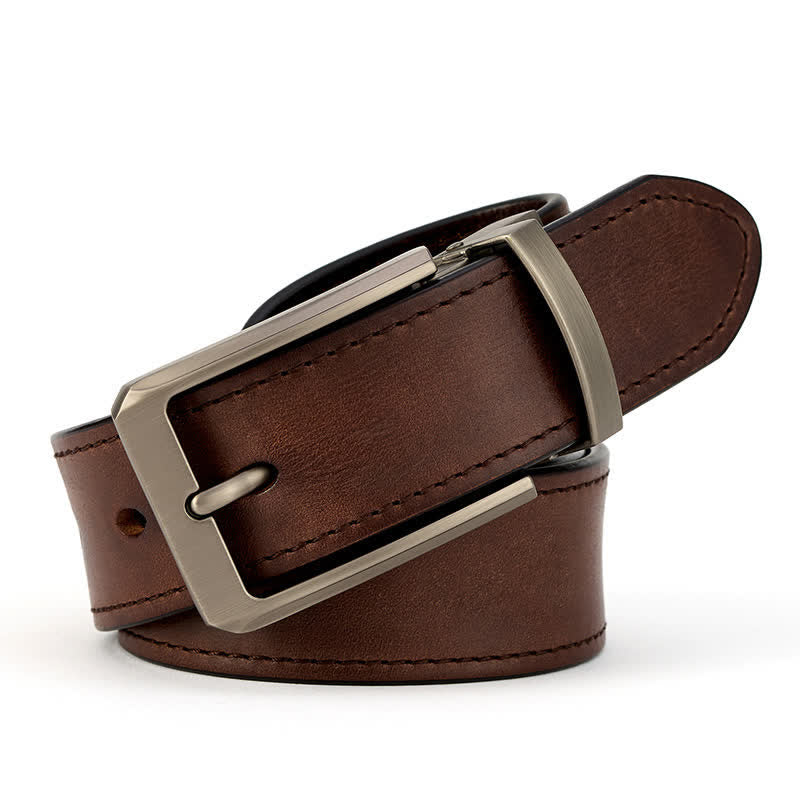 Men's Simple Capable Sewing Detailed Leather Belt - Image 7