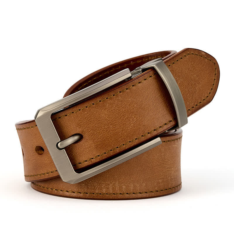 Men's Simple Capable Sewing Detailed Leather Belt - Image 8