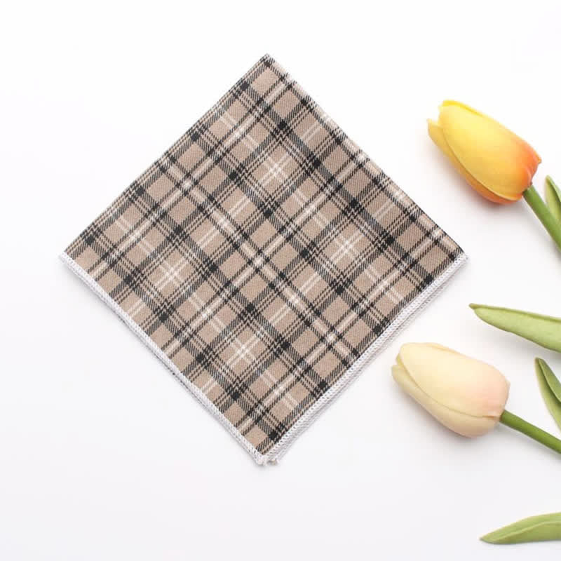 Men's Simple Checked Cotton Pocket Square - Image 10