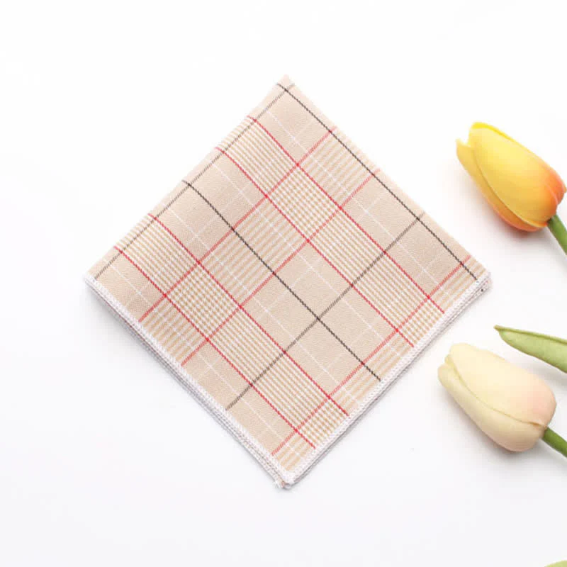 Men's Simple Checked Cotton Pocket Square - Image 3