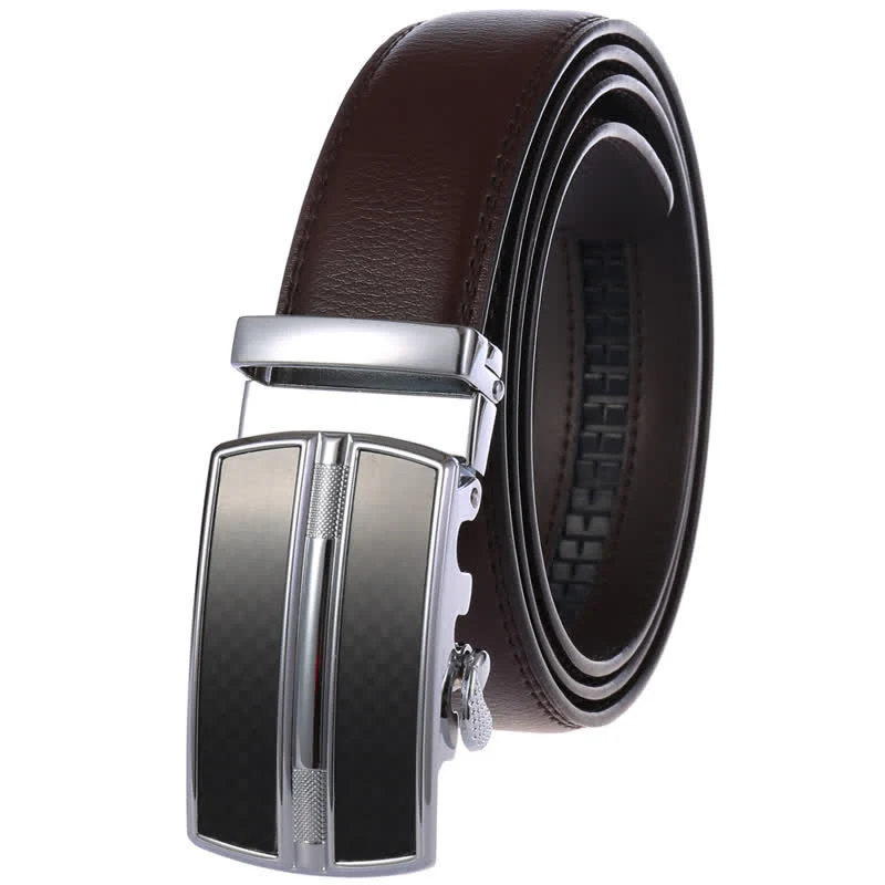 Men's Simple Hollow Automatic Buckle Leather Belt - Image 10