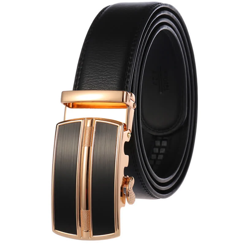Men's Simple Hollow Automatic Buckle Leather Belt - Image 11