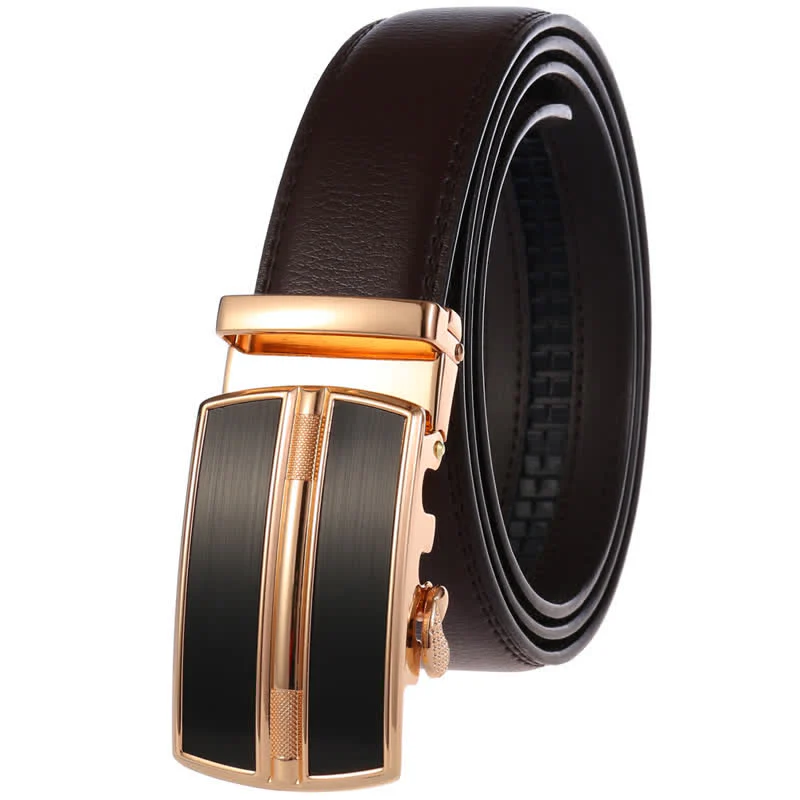 Men's Simple Hollow Automatic Buckle Leather Belt - Image 12