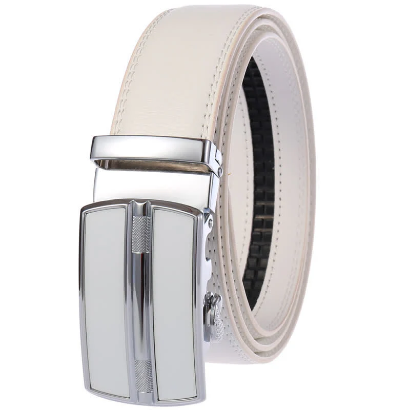 Men's Simple Hollow Automatic Buckle Leather Belt - Image 14