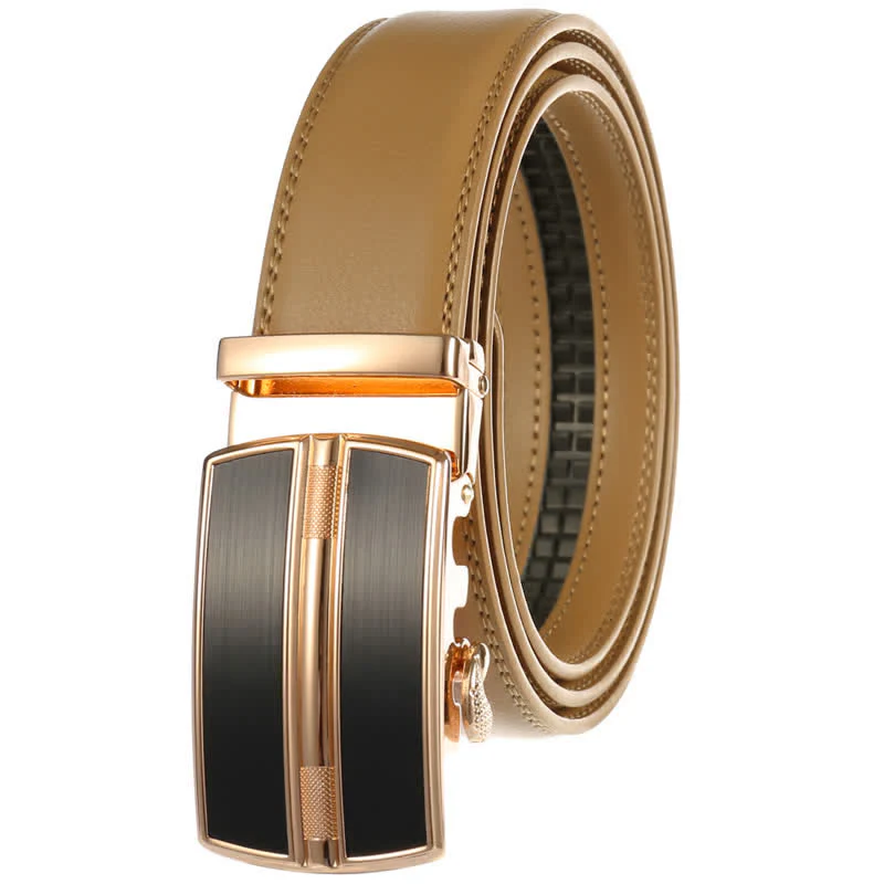 Men's Simple Hollow Automatic Buckle Leather Belt - Image 17