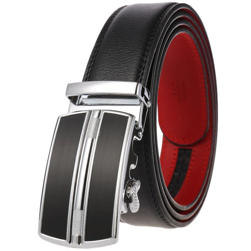 Men's Simple Hollow Automatic Buckle Leather Belt - Image 19