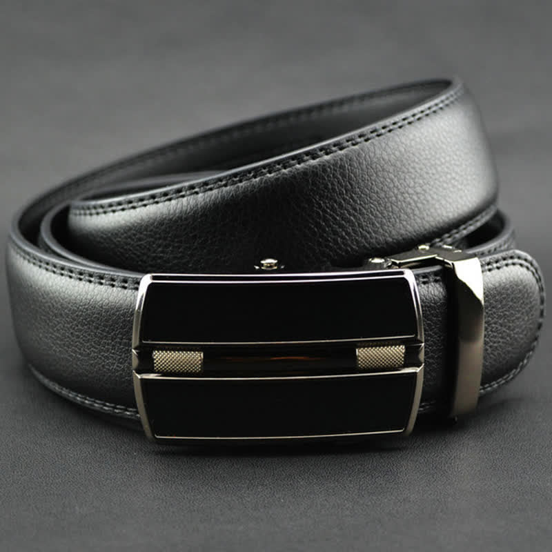 Men's Simple Hollow Automatic Buckle Leather Belt - Image 3