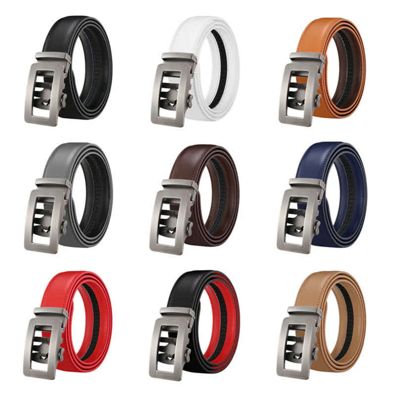 Men's Simple Hollow Automatic Buckle Leather Belt - Image 2