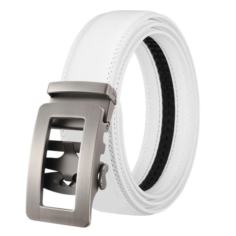 Men's Simple Hollow Automatic Buckle Leather Belt - Image 7