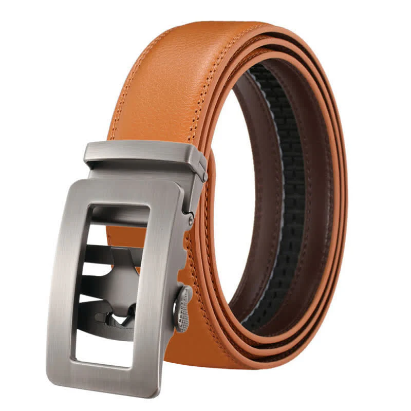 Men's Simple Hollow Automatic Buckle Leather Belt - Image 9