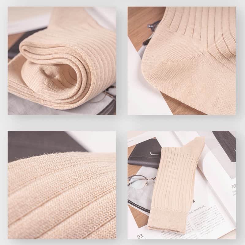 Men's Simple Solid Color Business Cotton Socks - Image 12