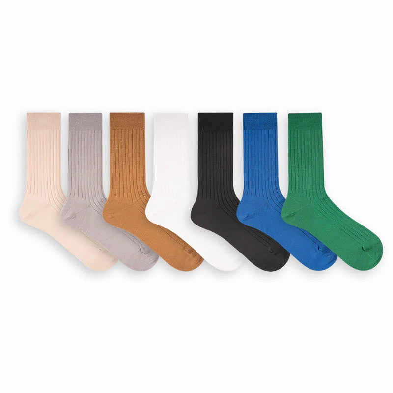 Men's Simple Solid Color Business Cotton Socks - Image 2