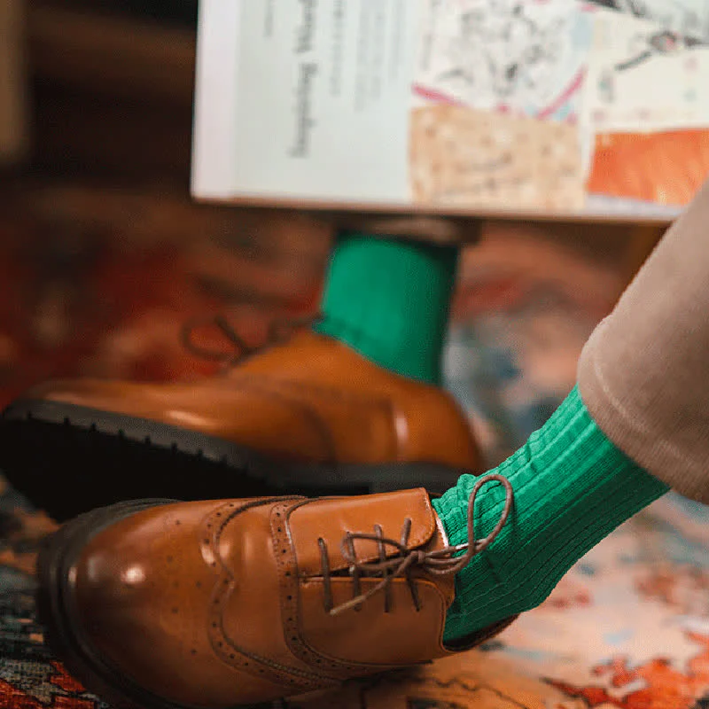 Men's Simple Solid Color Business Cotton Socks - Image 4