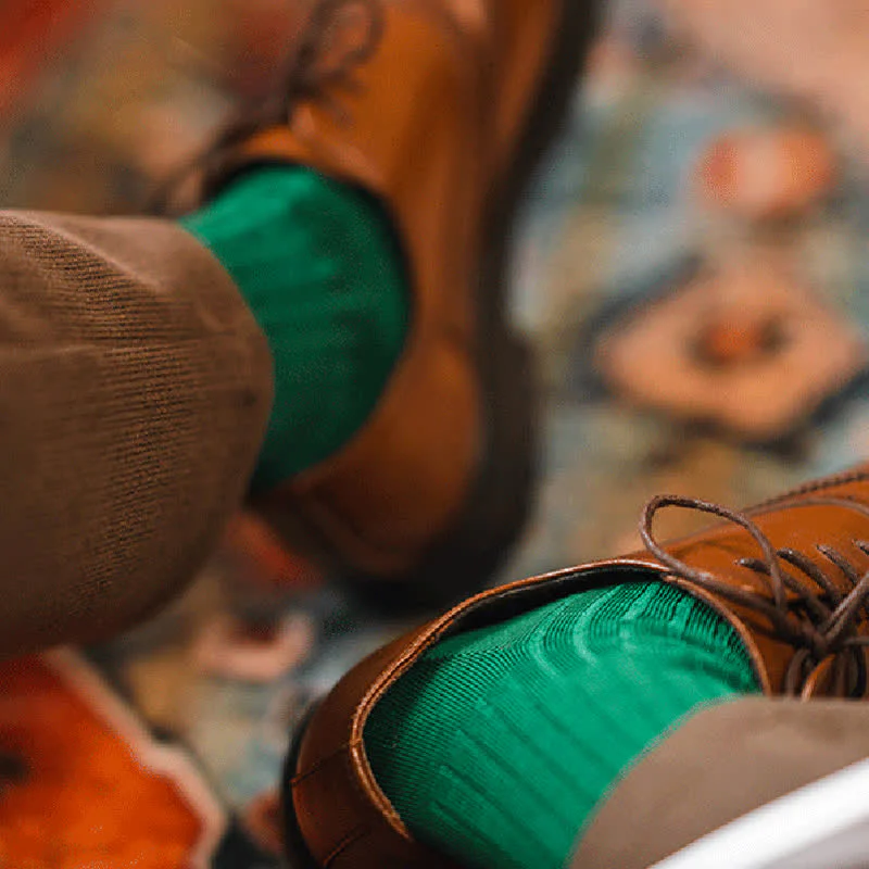Men's Simple Solid Color Business Cotton Socks - Image 5