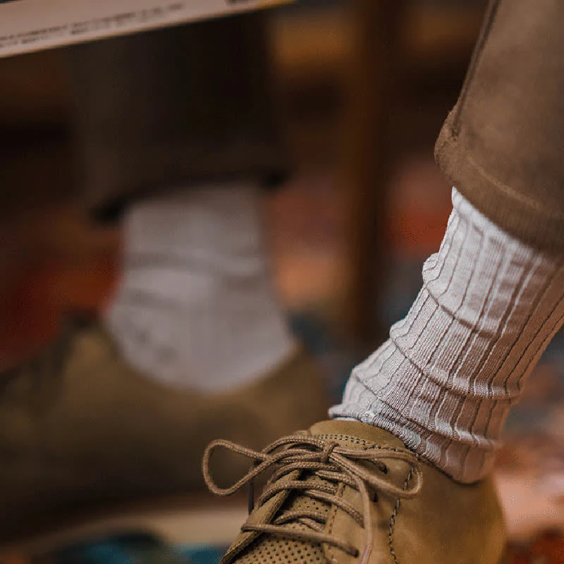 Men's Simple Solid Color Business Cotton Socks - Image 6