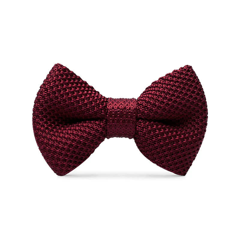 Men's Simple Solid Color Knitting Groom Bow Tie