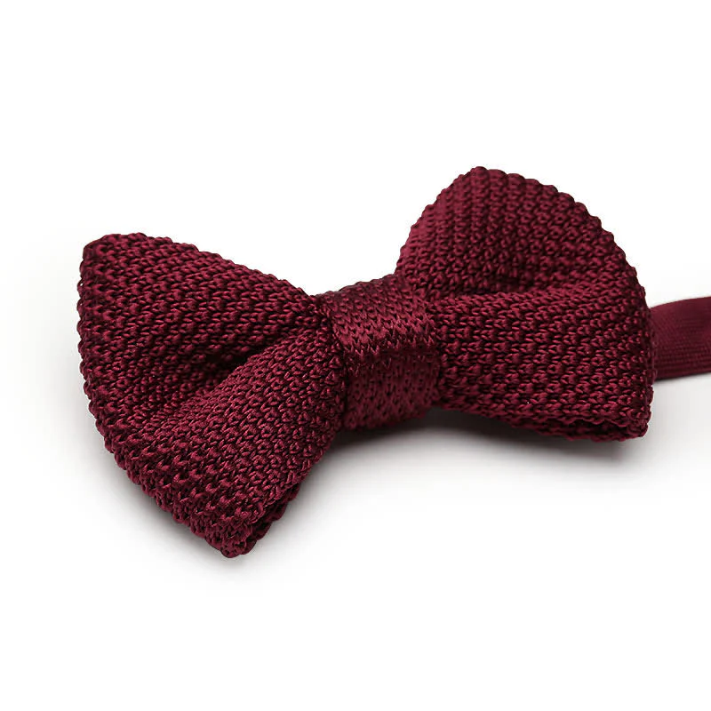 Men's Simple Solid Color Knitting Groom Bow Tie - Image 3