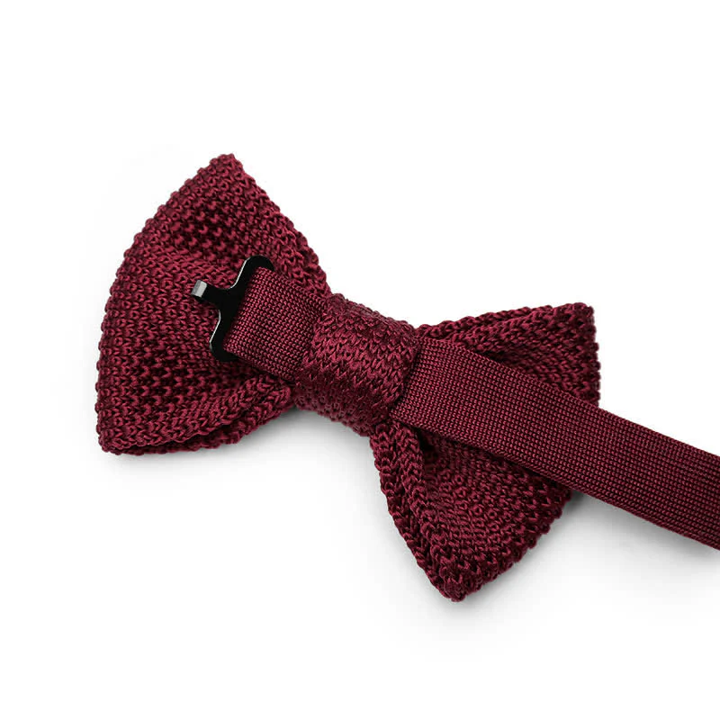 Men's Simple Solid Color Knitting Groom Bow Tie - Image 4