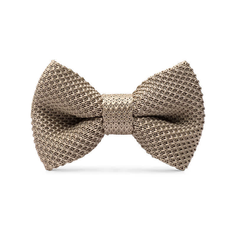 Men's Simple Solid Color Knitting Groom Bow Tie - Image 9