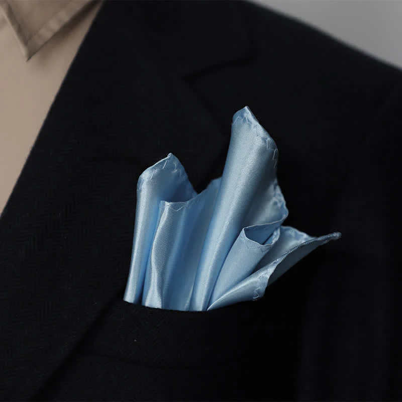 Men's Simple Solid Color Wedding Party Pocket Square - Image 28