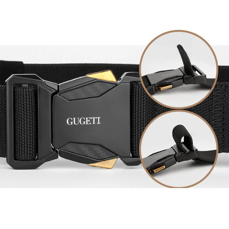 Men's Simple Sport Black Quick Release Nylon Tactical Belt - Image 6