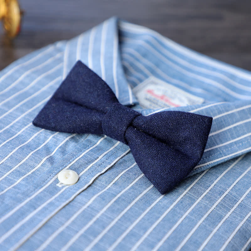 Men's Simple Tweed Wool Blend Bow Tie - Image 10