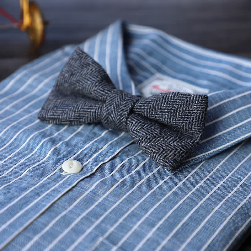 Men's Simple Tweed Wool Blend Bow Tie - Image 13