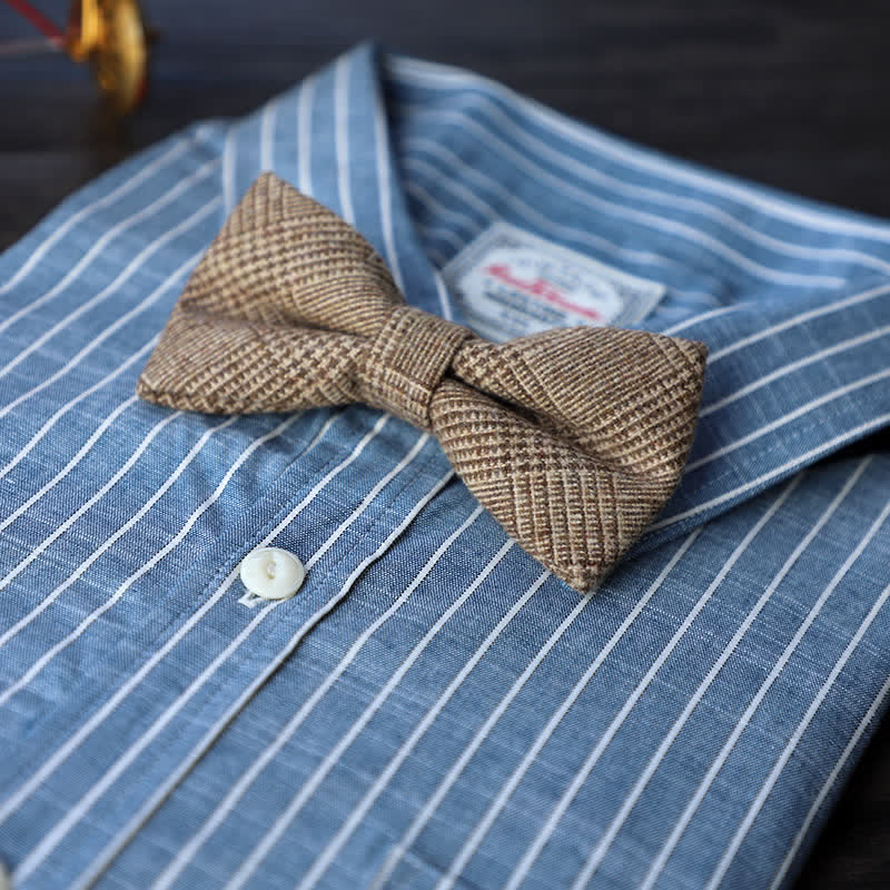 Men's Simple Tweed Wool Blend Bow Tie - Image 19