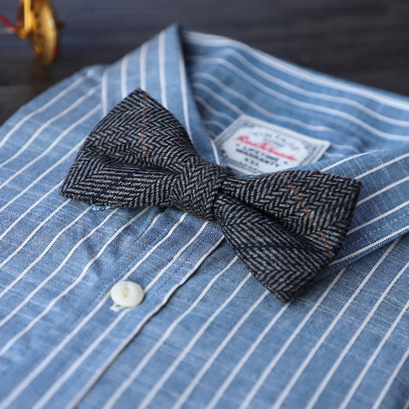 Men's Simple Tweed Wool Blend Bow Tie - Image 20