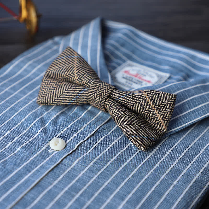 Men's Simple Tweed Wool Blend Bow Tie - Image 21