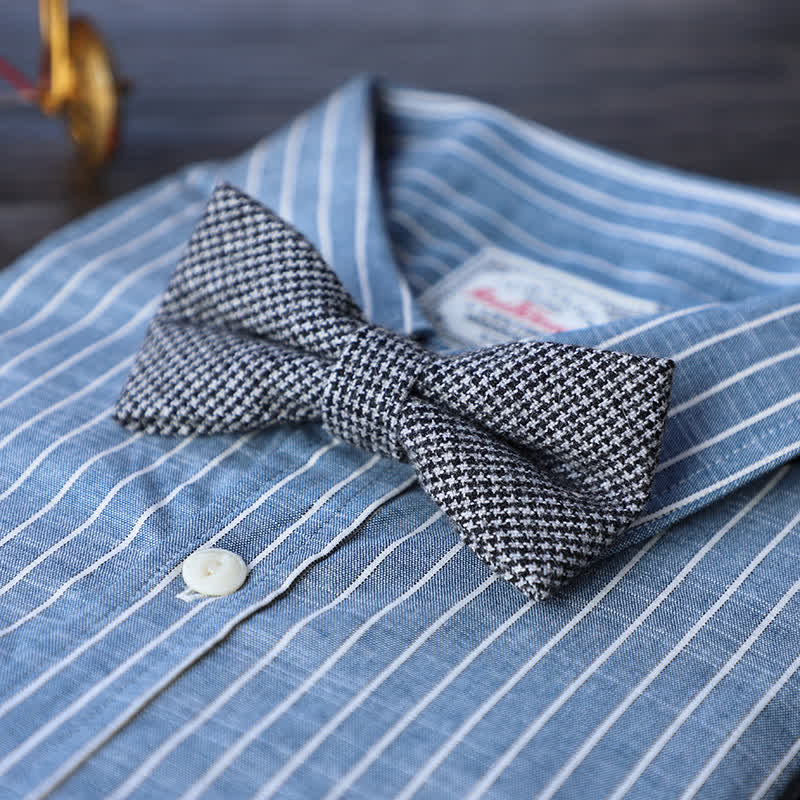 Men's Simple Tweed Wool Blend Bow Tie - Image 23