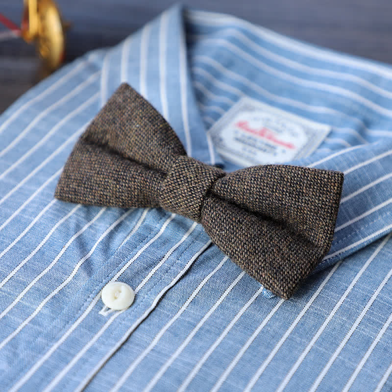 Men's Simple Tweed Wool Blend Bow Tie - Image 6
