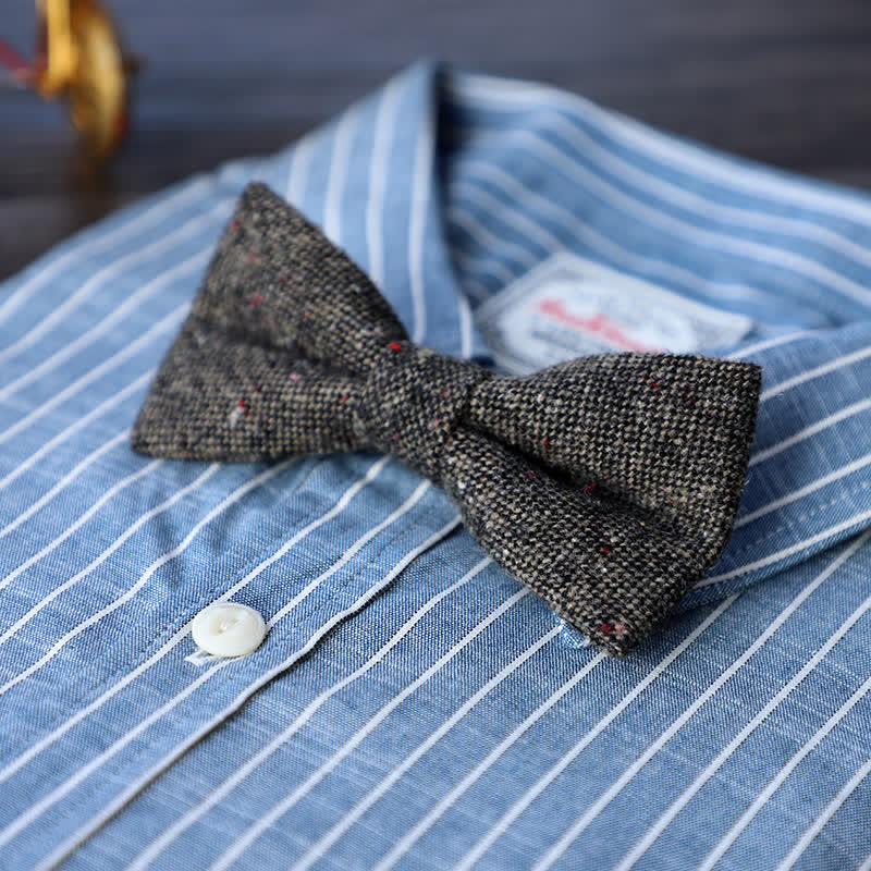 Men's Simple Tweed Wool Blend Bow Tie - Image 8