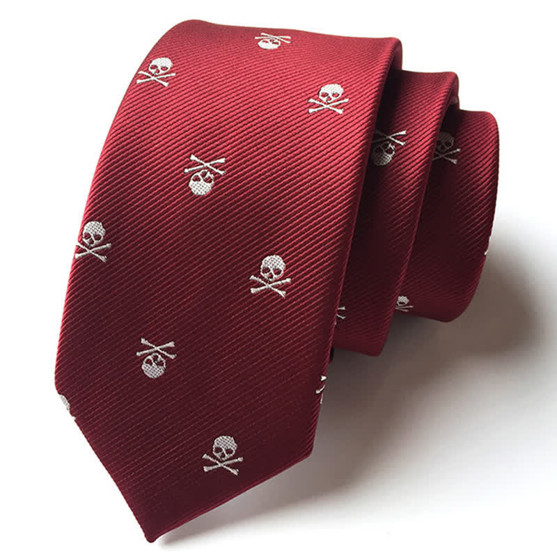 Men's Halloween Skeleton Cross Bones Necktie - Image 12