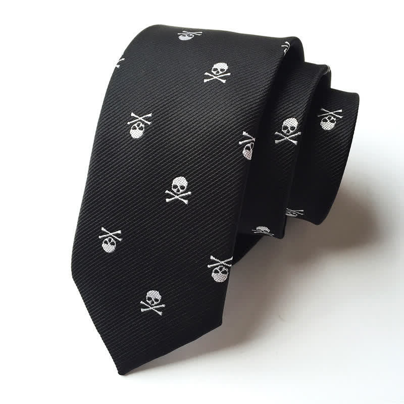 Men's Halloween Skeleton Cross Bones Necktie - Image 2