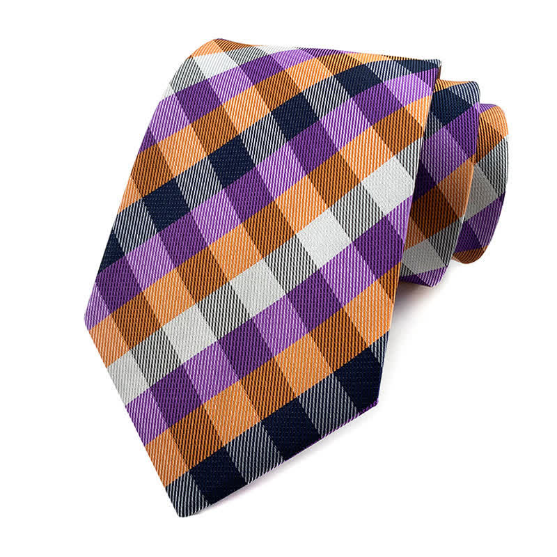 Men's Skinny Tuxedo Suit Plaid Necktie - Image 10