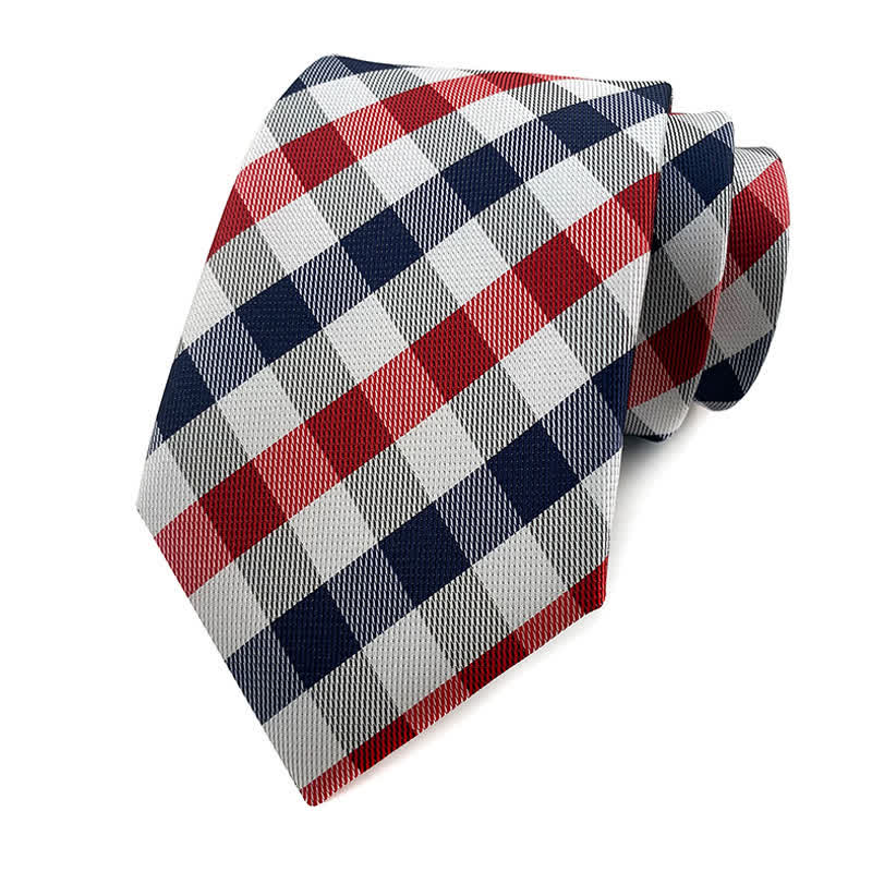 Men's Skinny Tuxedo Suit Plaid Necktie - Image 11