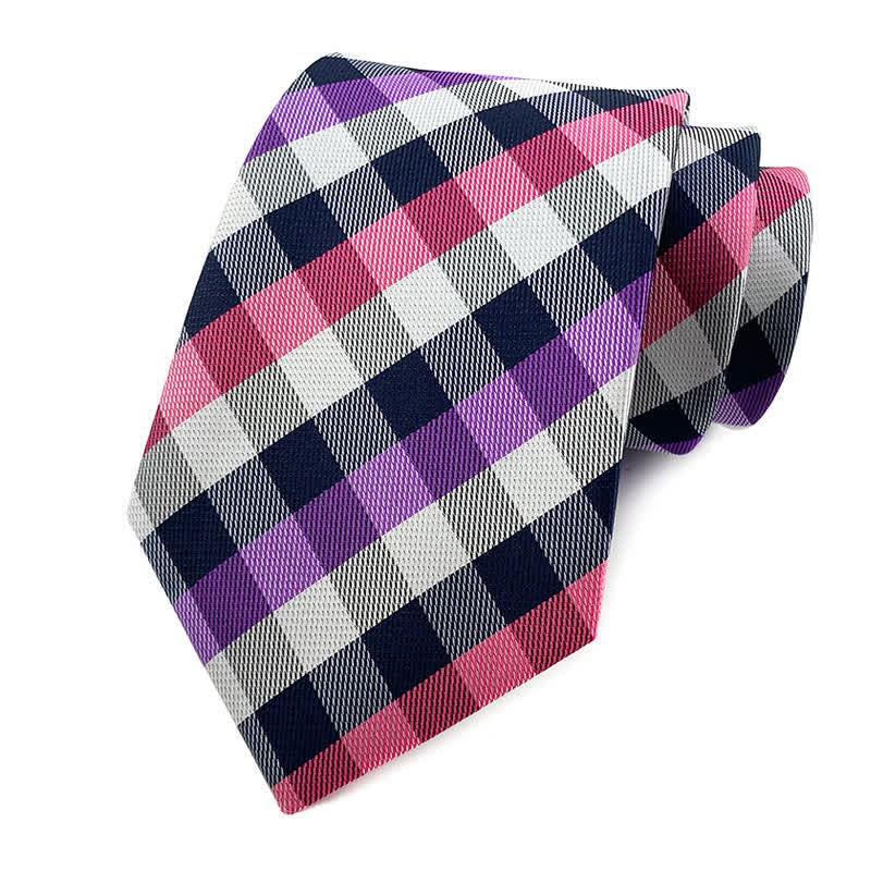 Men's Skinny Tuxedo Suit Plaid Necktie - Image 12