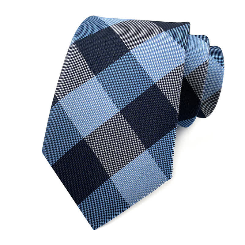 Men's Skinny Tuxedo Suit Plaid Necktie - Image 14
