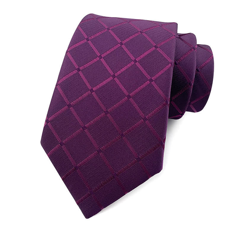 Men's Skinny Tuxedo Suit Plaid Necktie - Image 3
