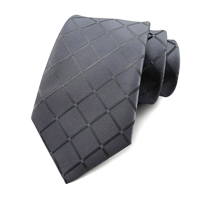 Men's Skinny Tuxedo Suit Plaid Necktie - Image 4