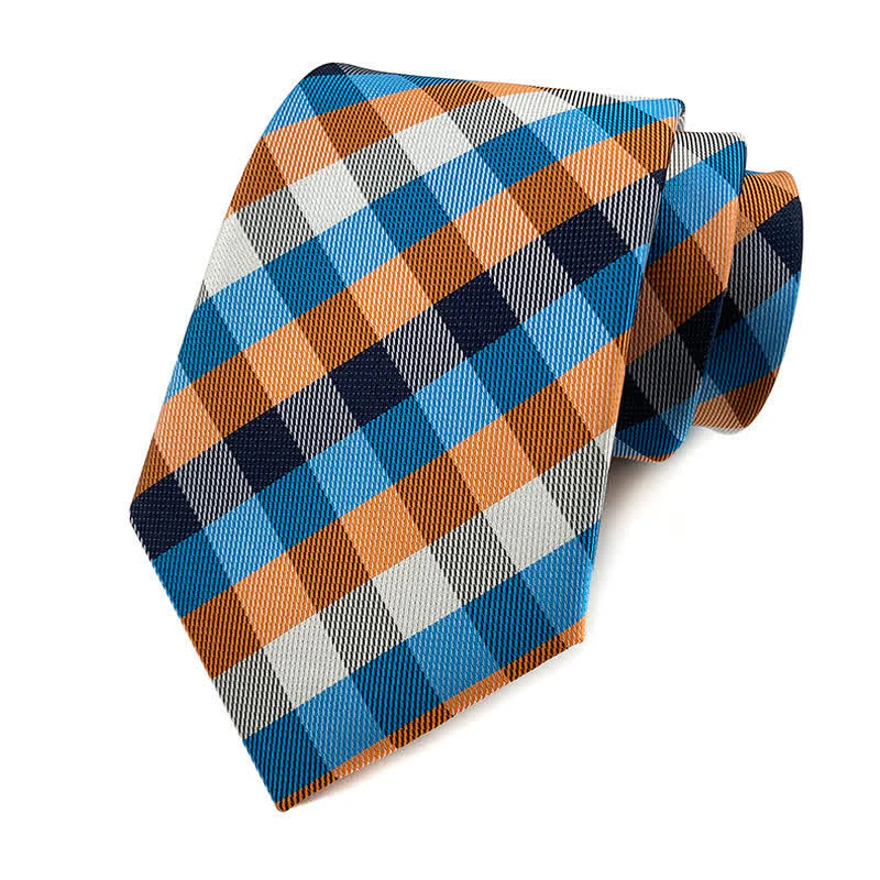 Men's Skinny Tuxedo Suit Plaid Necktie - Image 9