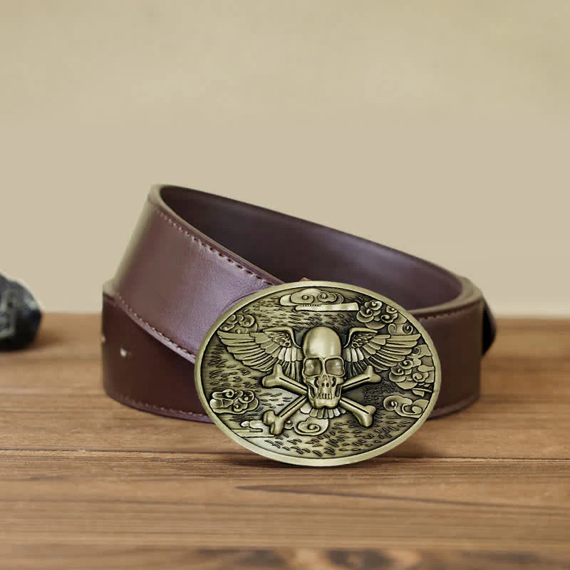 Men's DIY Skull Angel Creative Beer Holder Buckle Leather Belt - Image 18