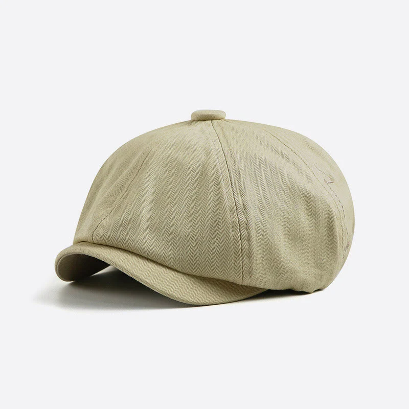 Men's Sleek Retro Embroidered Detail Newsboy Beret Hat - Image 5