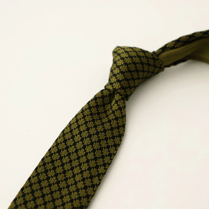 Men's Snowflake Polka Dots Pattern Knitted Necktie - Image 13
