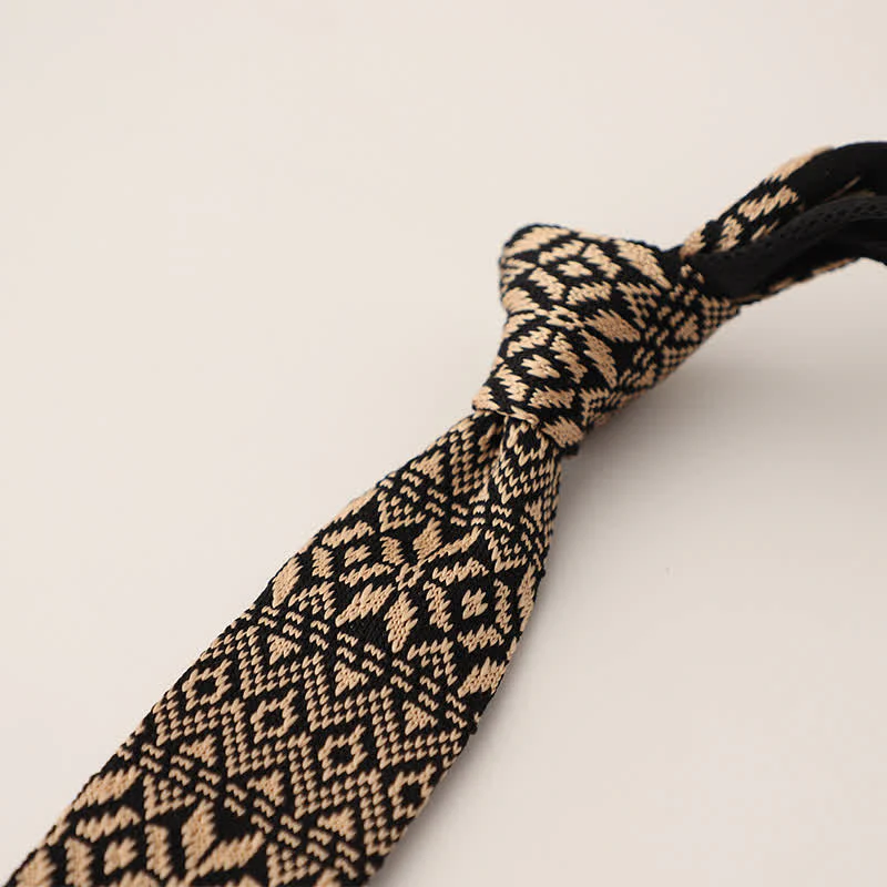 Men's Snowflake Polka Dots Pattern Knitted Necktie - Image 18