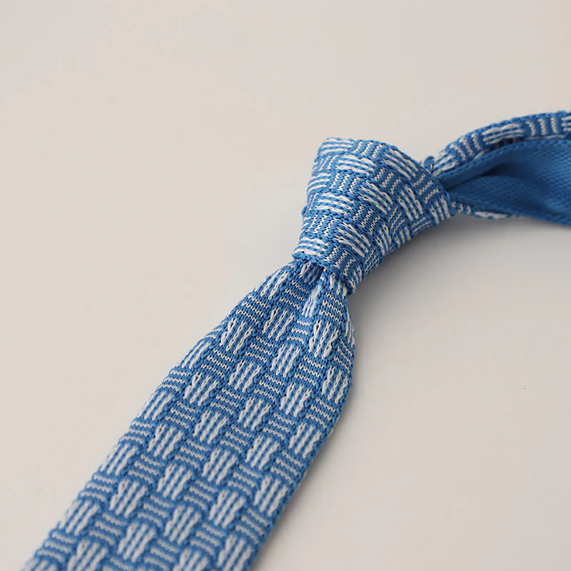 Men's Snowflake Polka Dots Pattern Knitted Necktie - Image 24