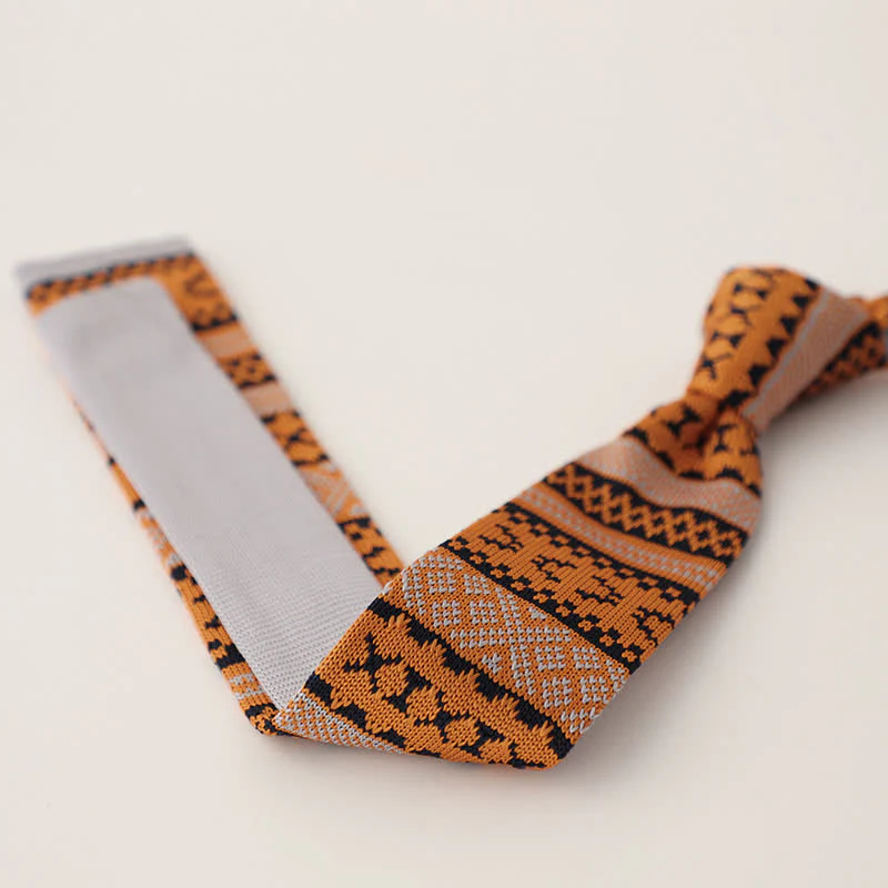 Men's Snowflake Polka Dots Pattern Knitted Necktie - Image 4